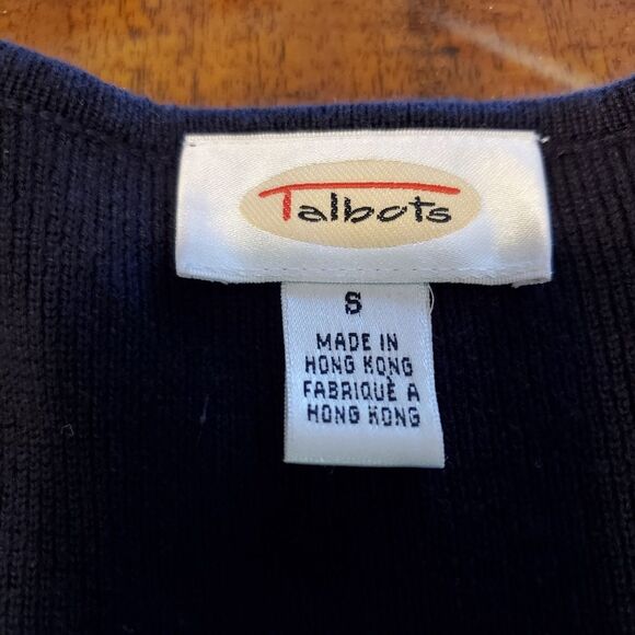 Talbots Dark Navy Cardigan Sweater in Size S - Picture 2 of 10